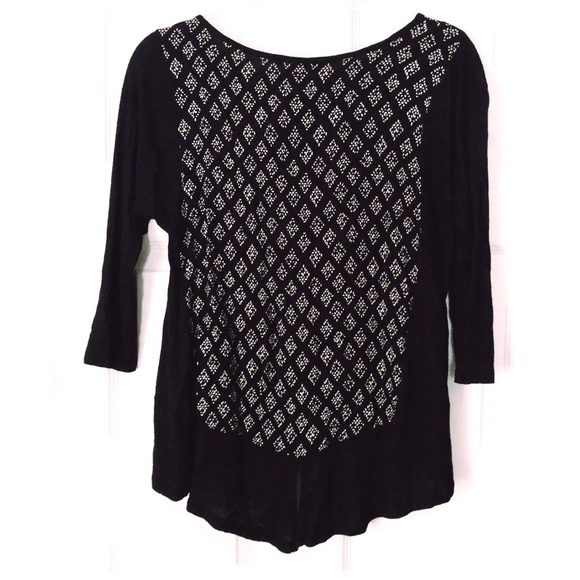Lucky Brand black & white print top - Picture 4 of 8